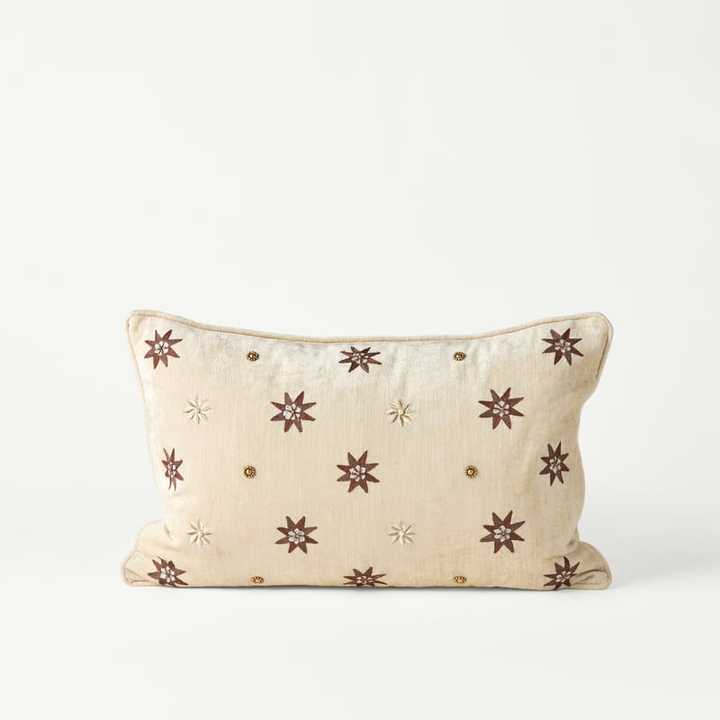 Aurora Velvet Coconut Star Cushion