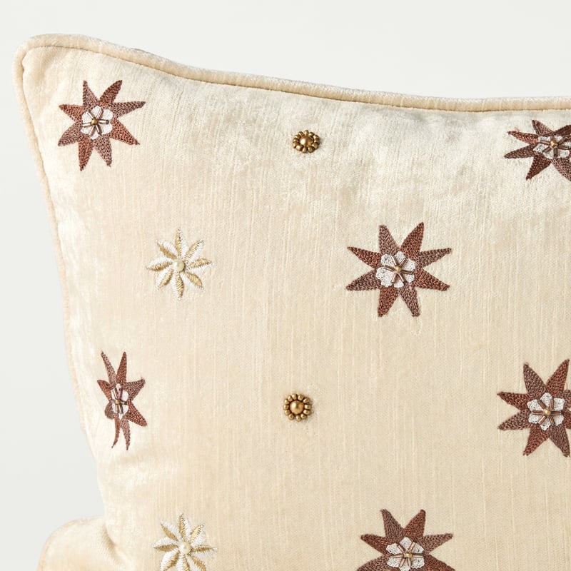 Aurora Velvet Coconut Star Cushion