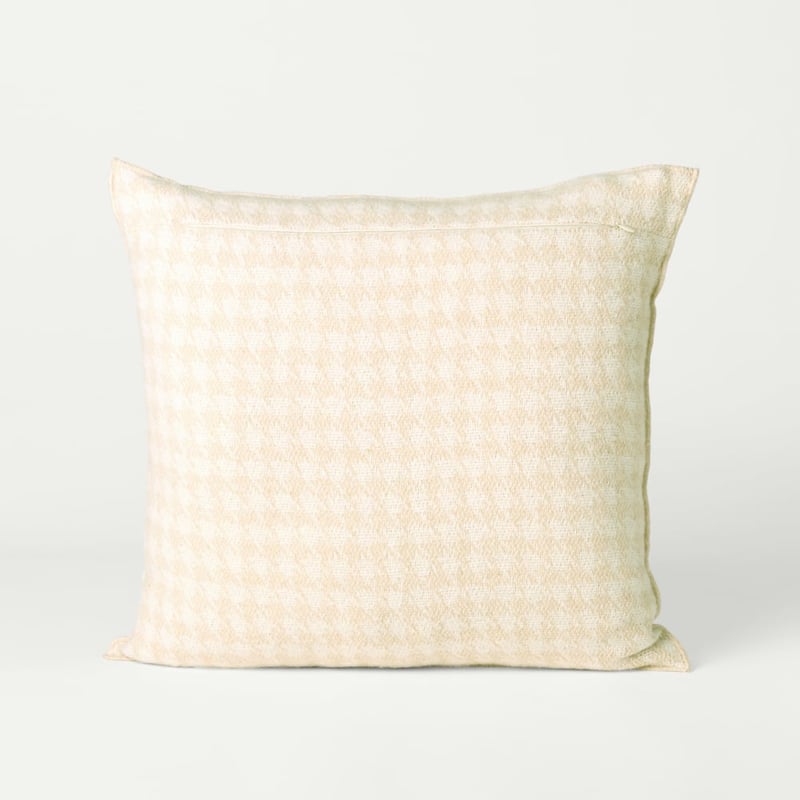 European Houndstooth Natural Cushion