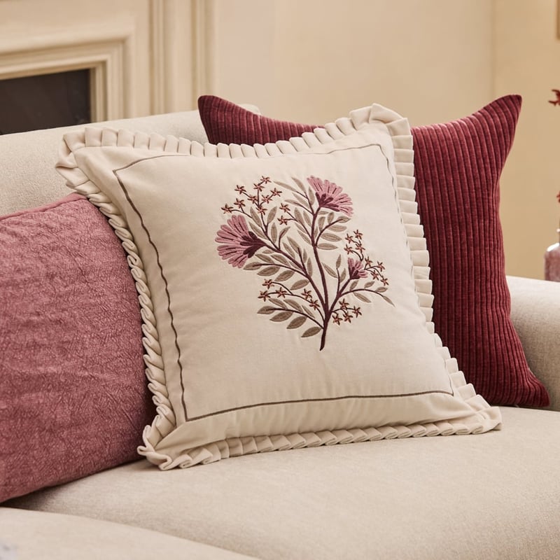 Margot Coconut Floral Cushion