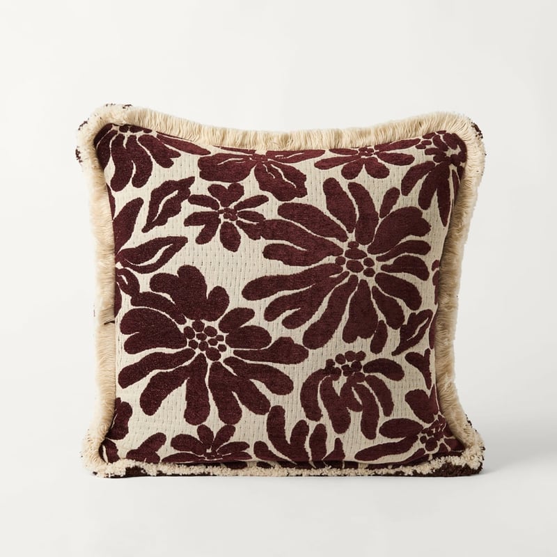 Zinnia Chocolate Floral Cushion