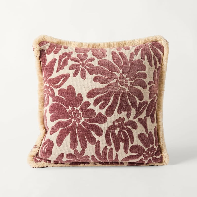 Zinnia Floral Mulberry Cushion