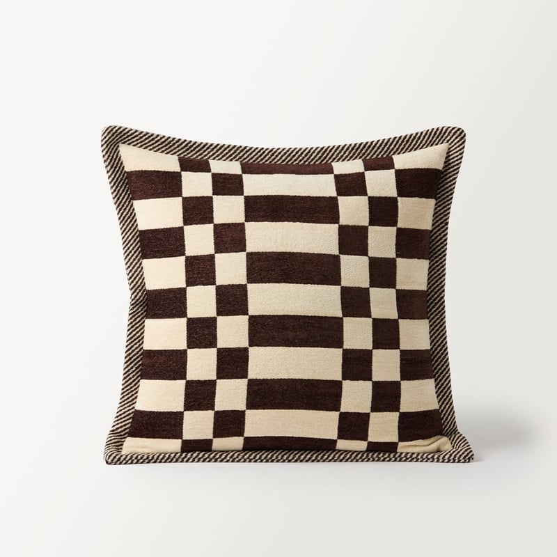 Cooper Chocolate Check Cushion