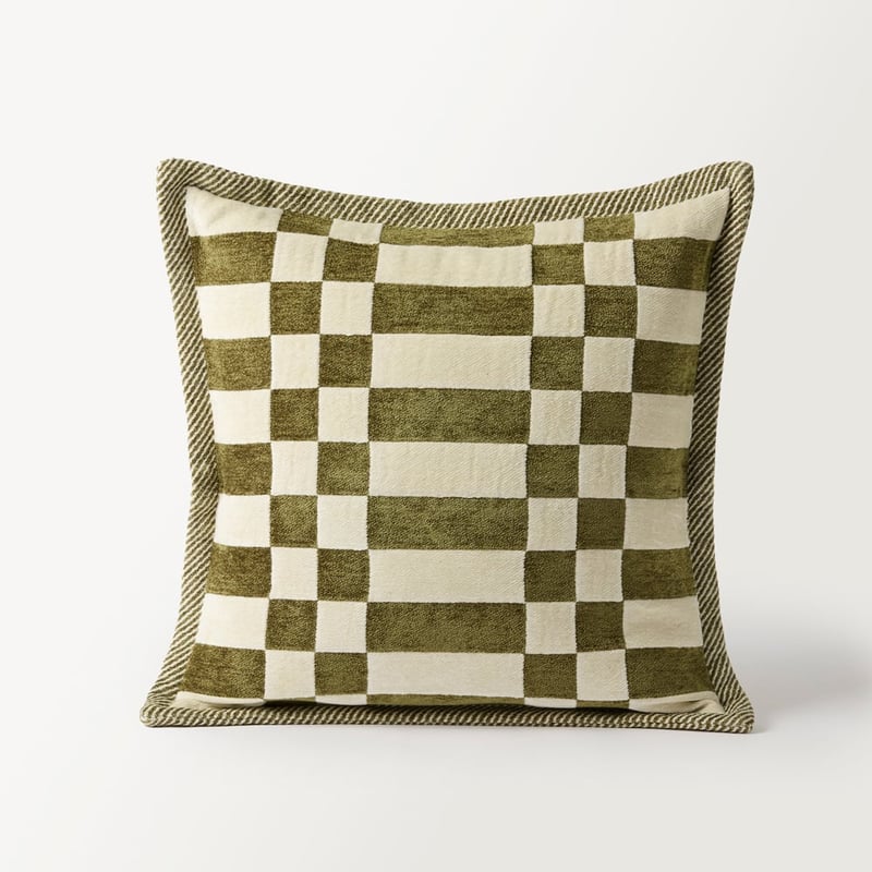Cooper Olive Check Cushion