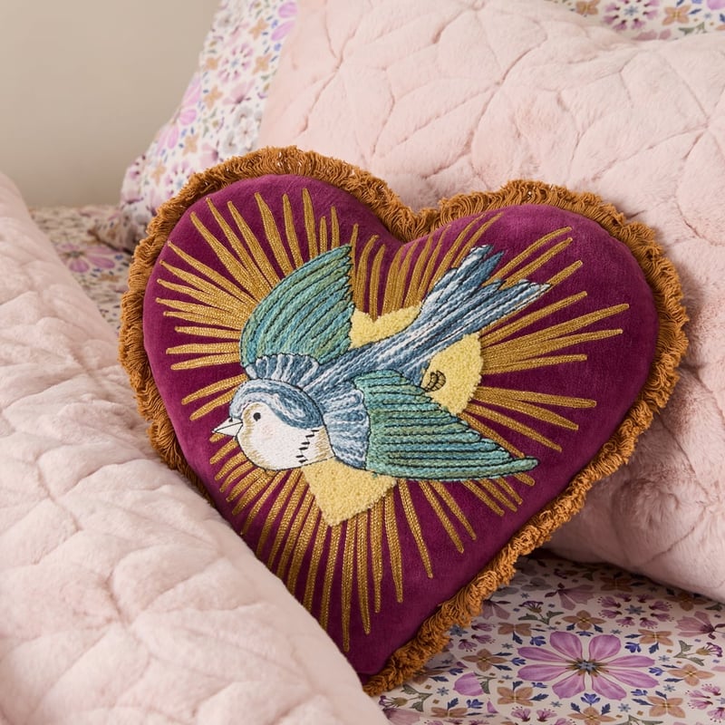 Fleur Harris All My Hearts Bird Cushion