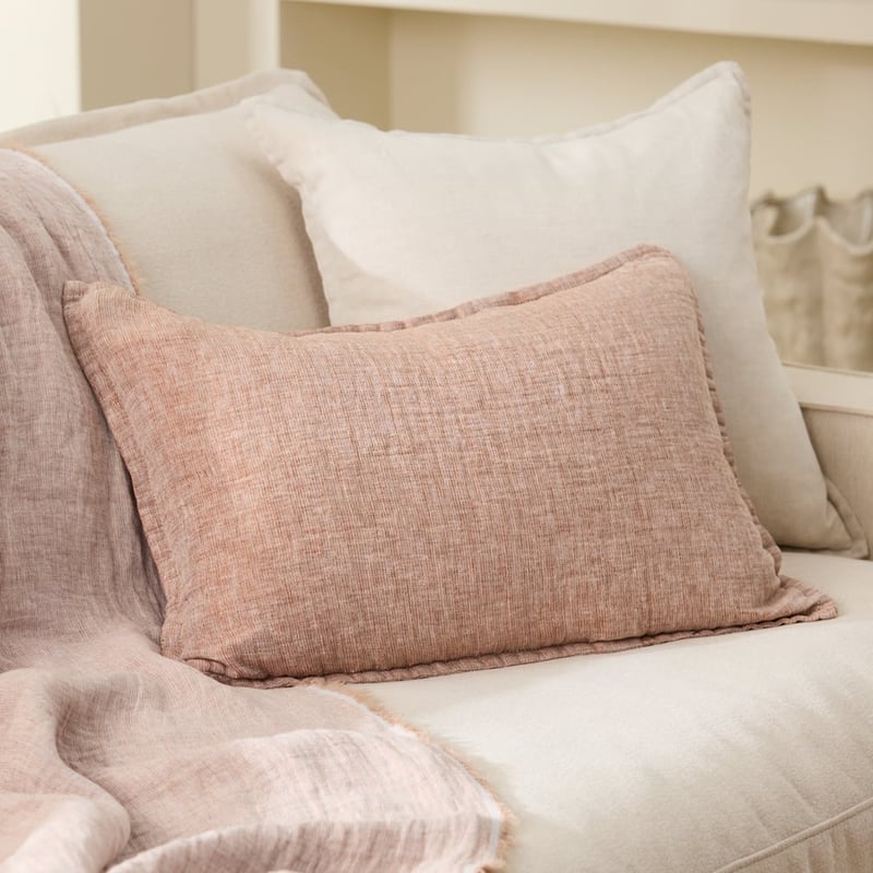 Belgian Brown Sugar Vintage Washed Linen Marle Cushion