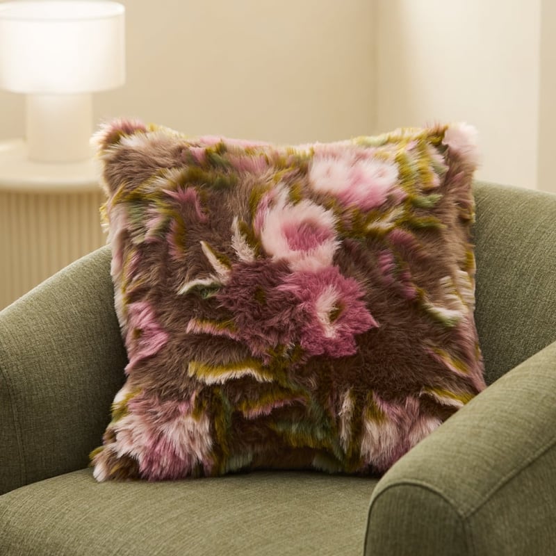 Ember Mocha Fur Cushion