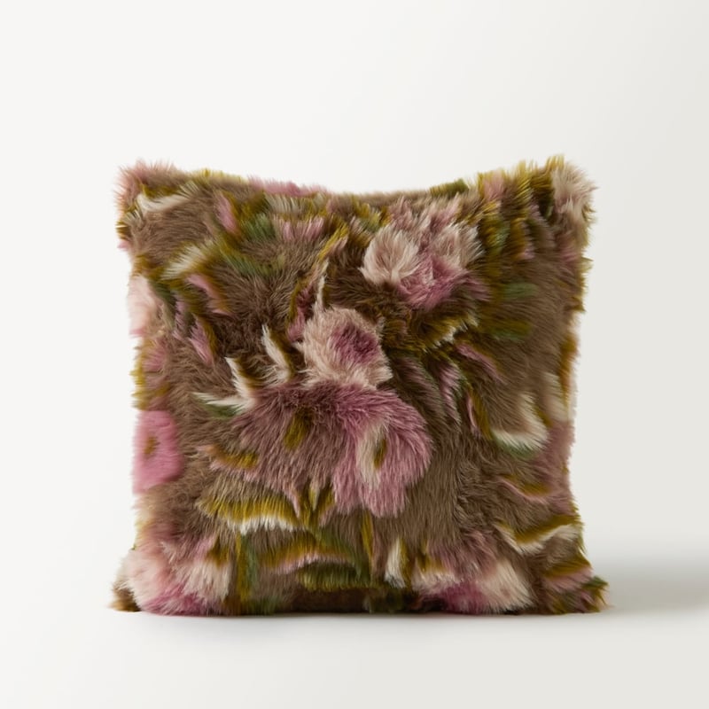 Ember Mocha Fur Cushion