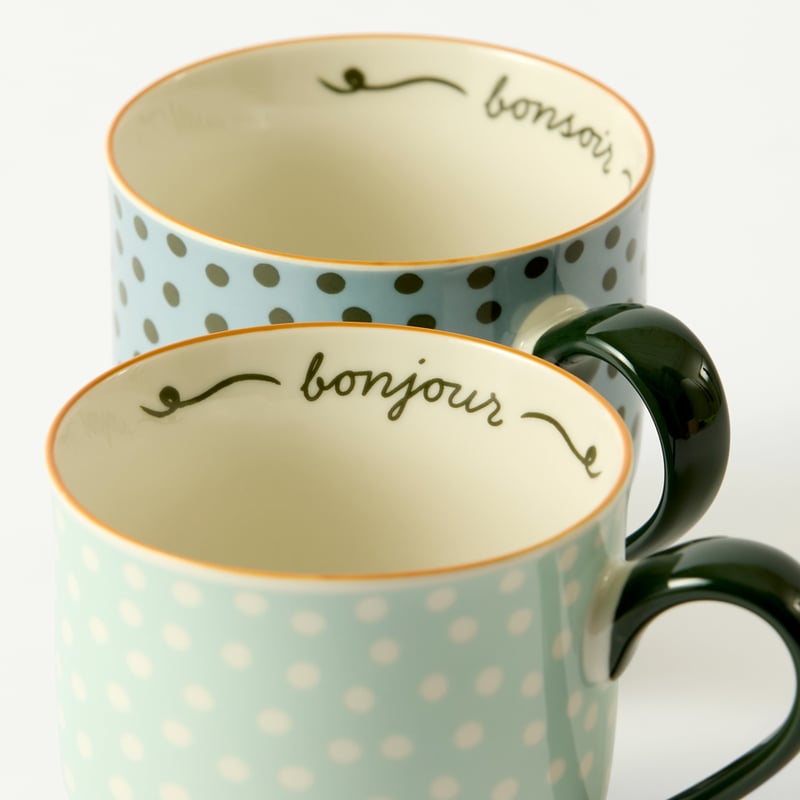 Nordic Blue & Seaspray Spot Mug Set of 2