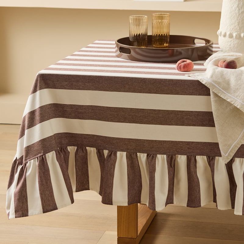 Francesca Frill Chocolate Tablecloth