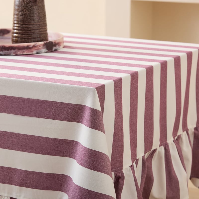 Francesca Frill Burgundy Tablecloth