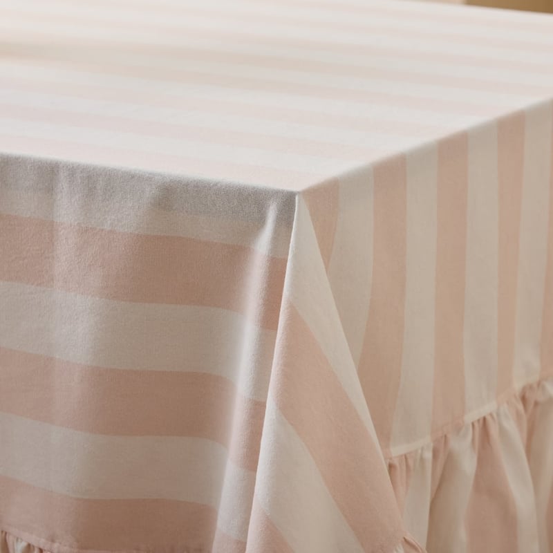 Francesca Frill Whisper Pink Tablecloth