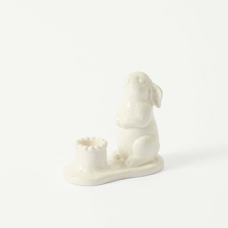 Bunny Hop White Candle Holder