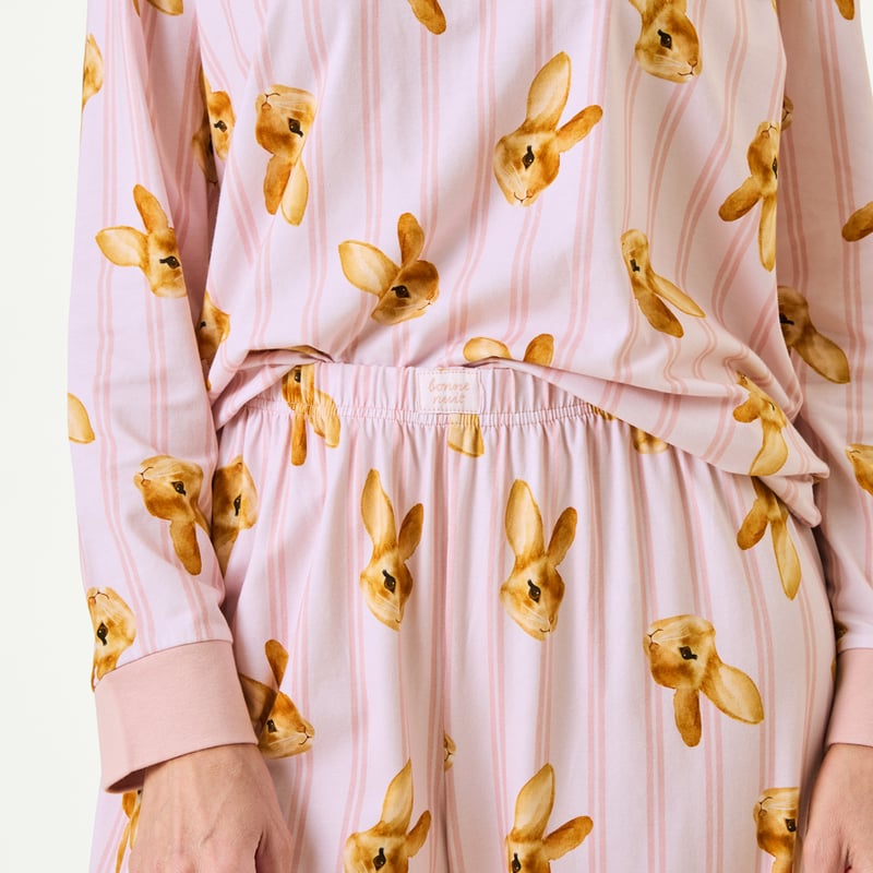 Womens Easter Pink Long Pyjama Set