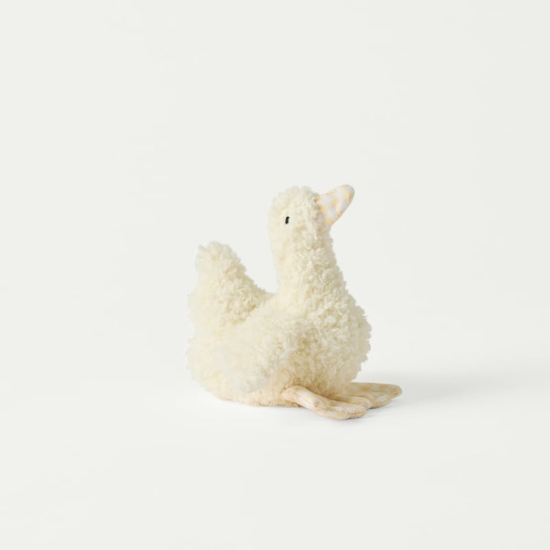 Easter Duckling White Gingham Soft Toy