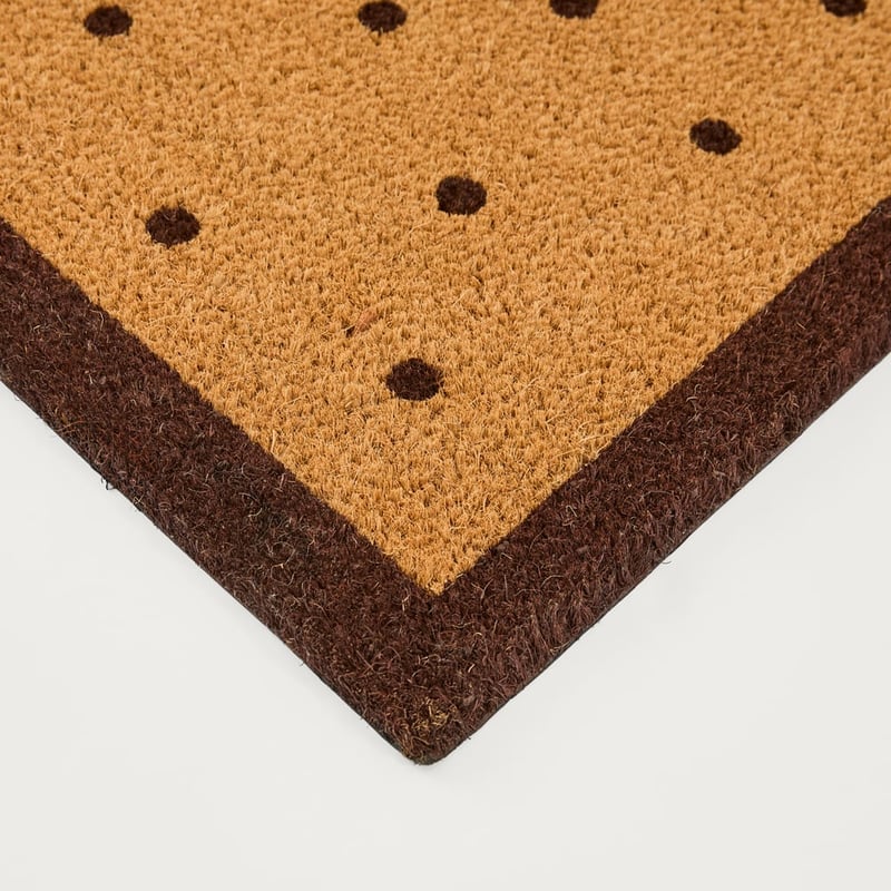 Polka Dot Chocolate Coir Doormat