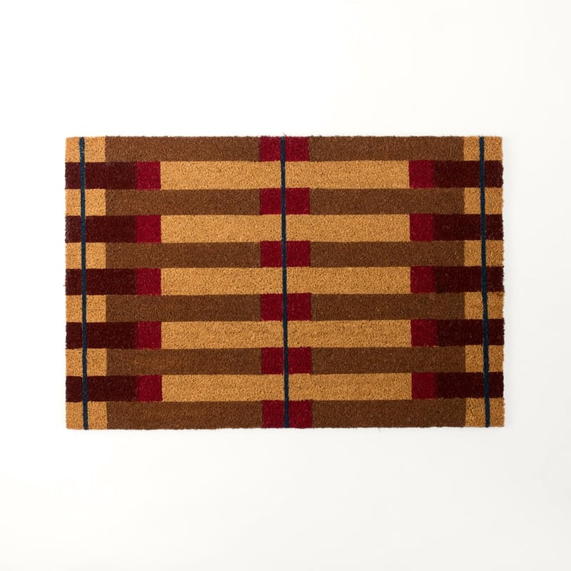 Orson Chocolate Geometric Coir Doormat