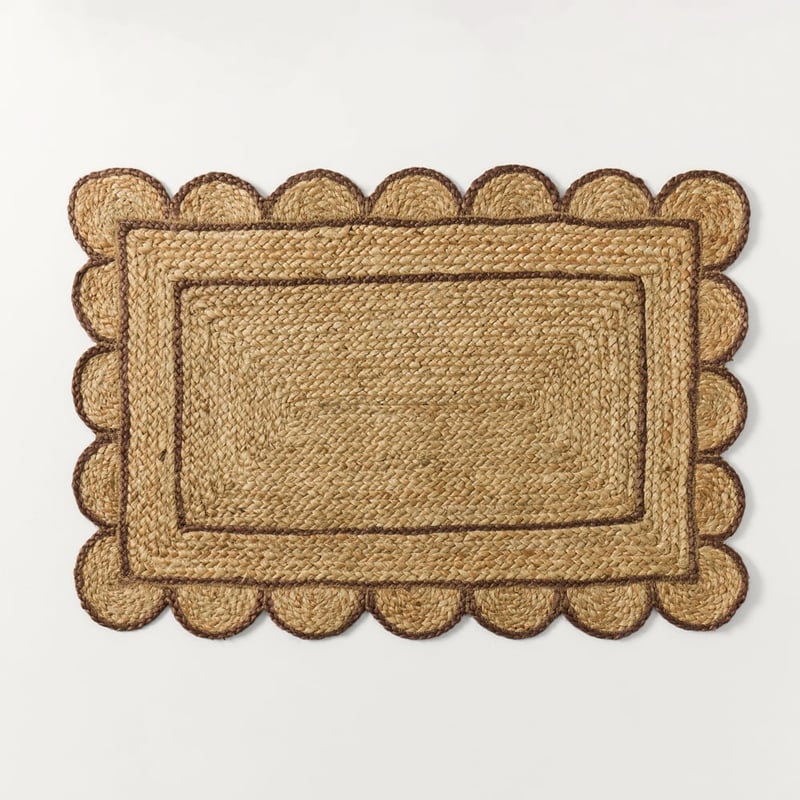 Jute & Cocoa Scalloped Indoor Mat