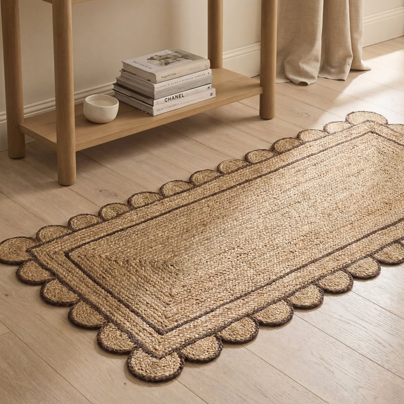 Jute & Cocoa Scalloped Indoor Runner