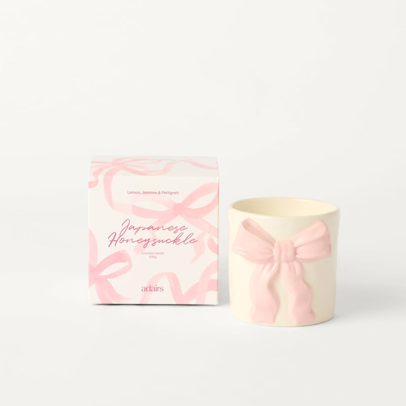 Coco Bow Pink Japanese Honeysuckle Candle 430g