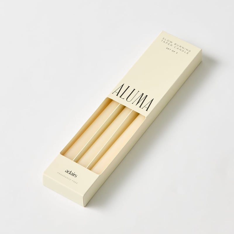 Aluma Pristine Taper Candles Set of 3
