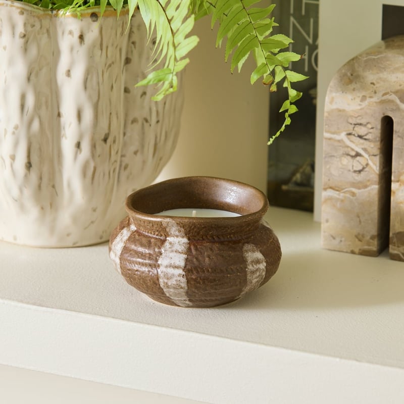 Artefact Brown & White Amber Candle