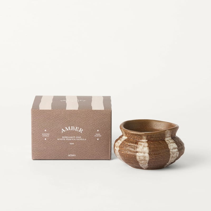 Artefact Brown & White Amber Candle
