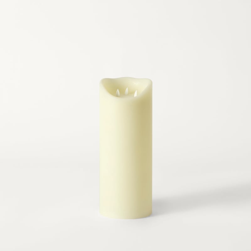 Flameless Ivory Tall Wax Pillar Candle 
