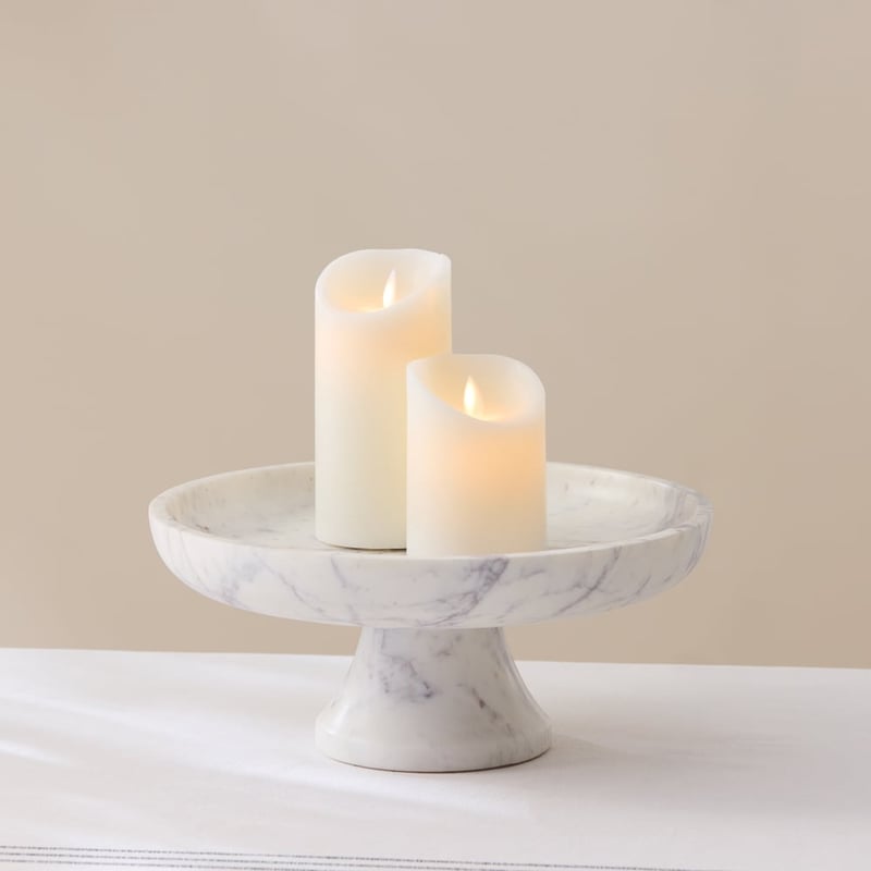 Flameless Ivory Wax Pillar Candle