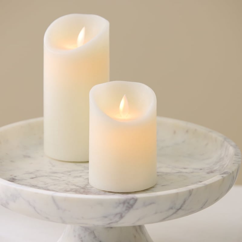 Flameless Ivory Wax Pillar Candle