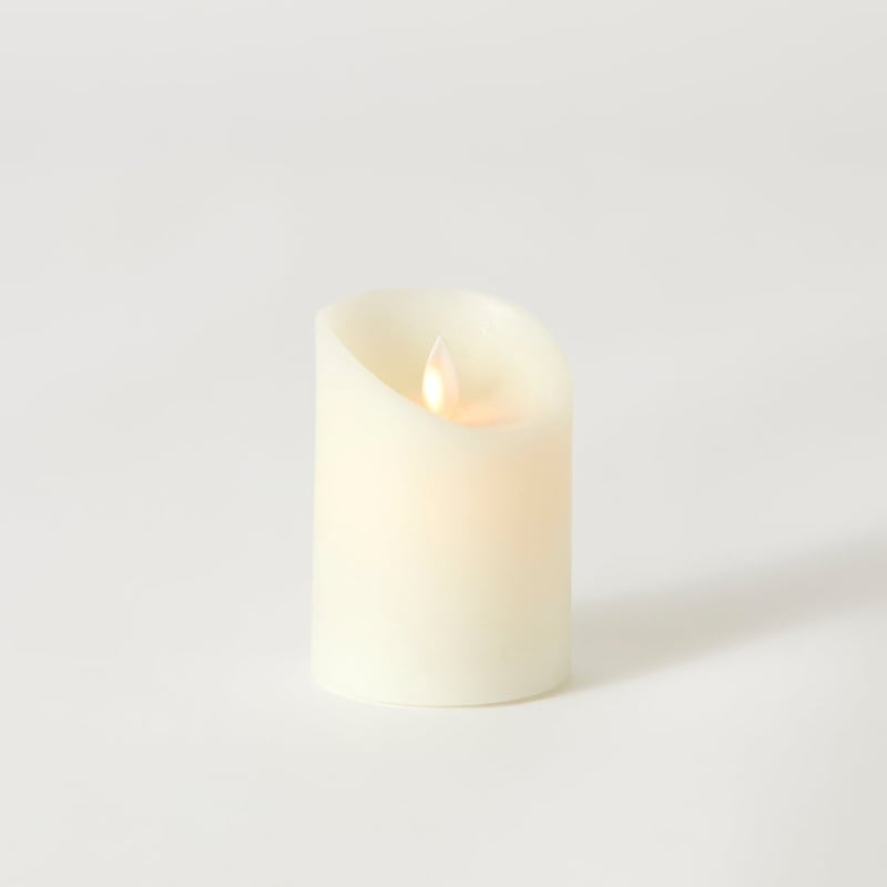 Flameless Ivory Wax Pillar Candle