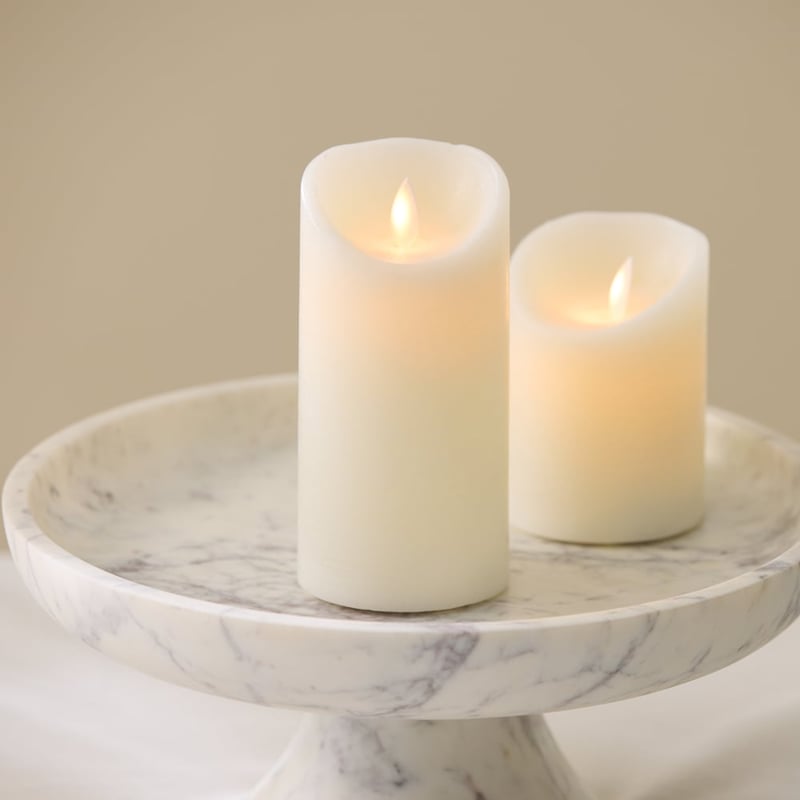 Flameless Ivory Wax Pillar Candle