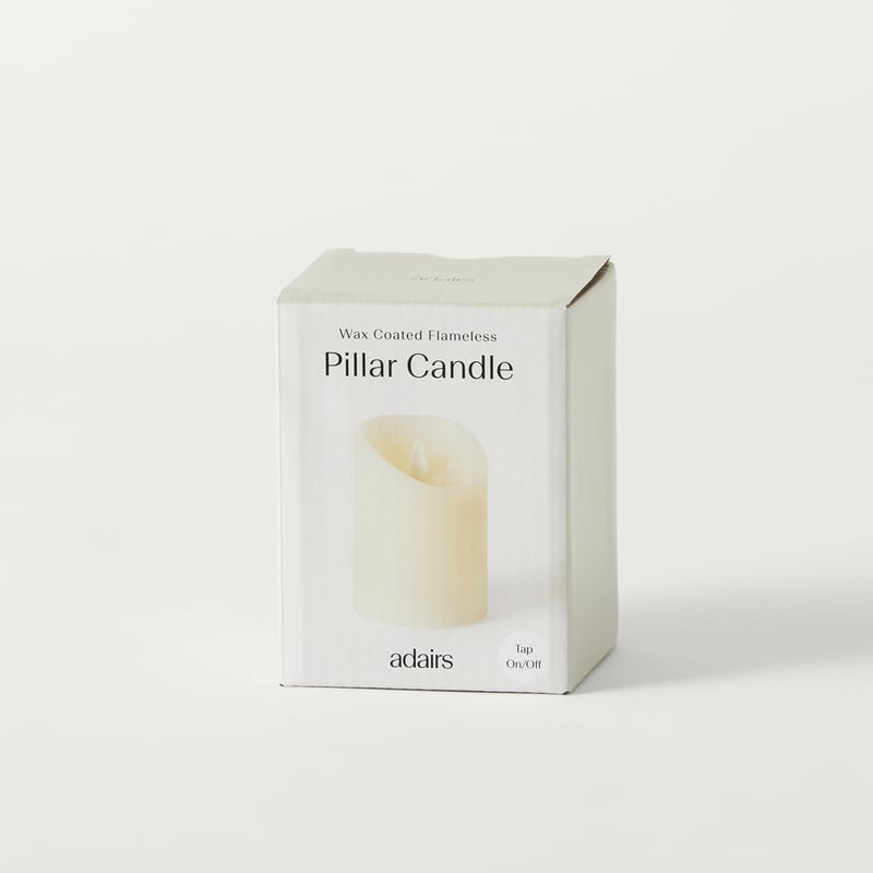 Flameless Ivory Wax Pillar Candle