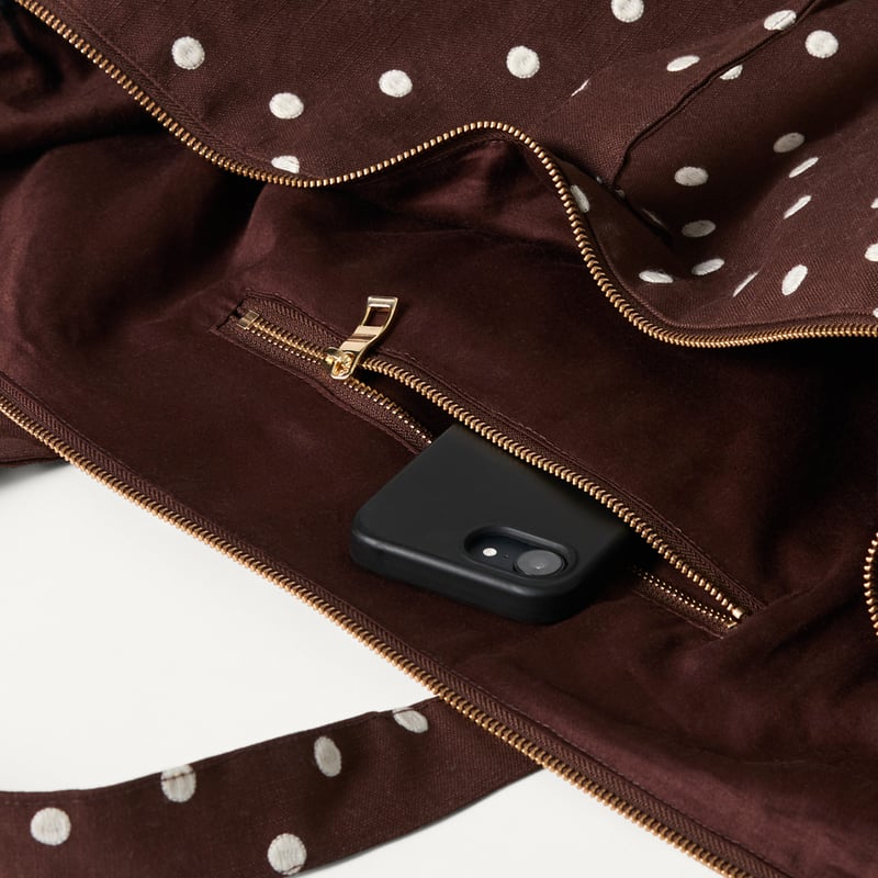 Polka Dot Chocolate Overnight Bag