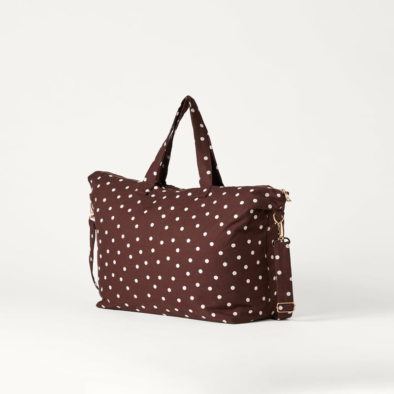 Polka Dot Chocolate Overnight Bag