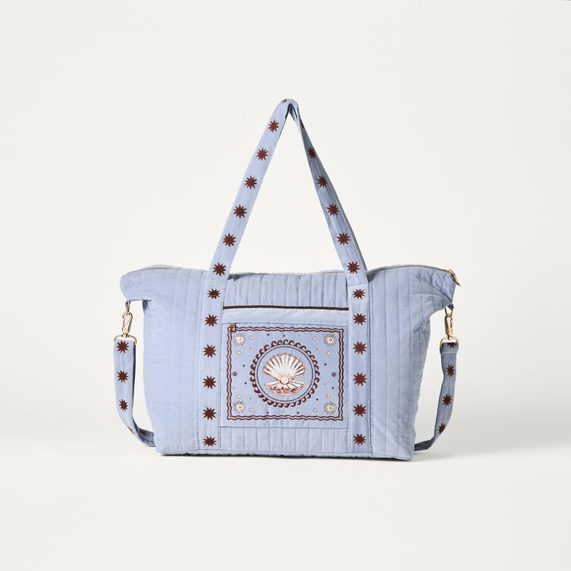 Island Drift Blue Overnight Bag