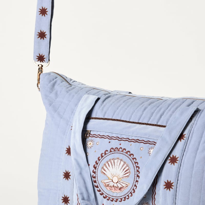 Island Drift Blue Overnight Bag