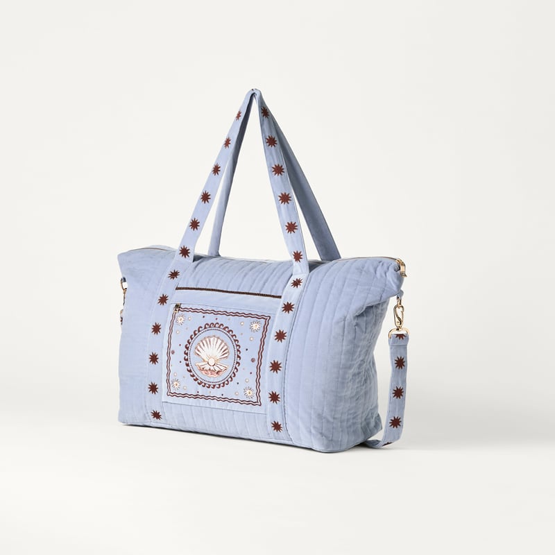 Island Drift Blue Overnight Bag