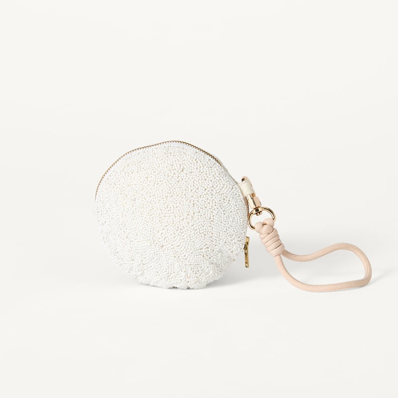 Island Drift Natural Beaded Coin Purse