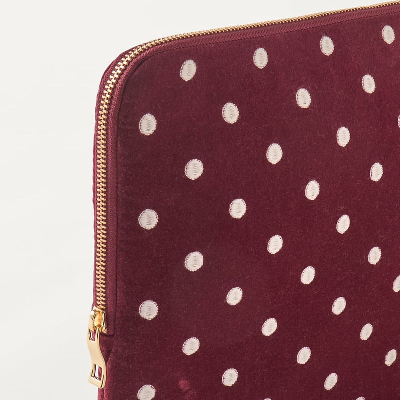 Burgundy Polka Dot Laptop Cover