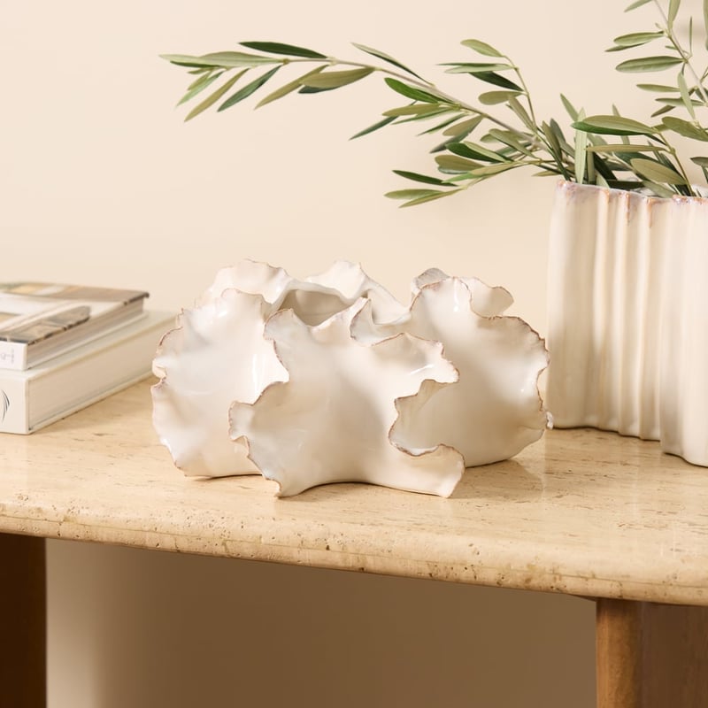 Frilly White Coral Sculpture