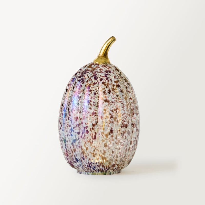 Halloween Multi LED Glass Pumpkin
