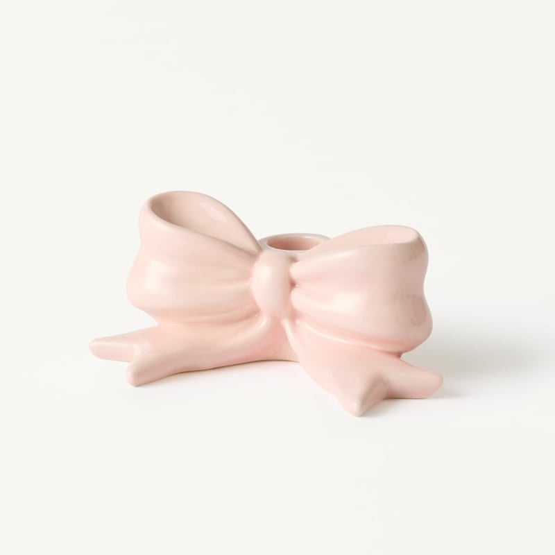 Coco Pink Bow Small Candleholder