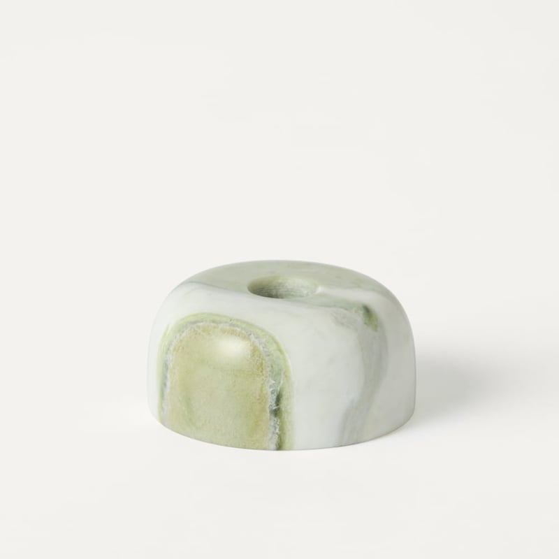 Terra Green Marble Candle Holder