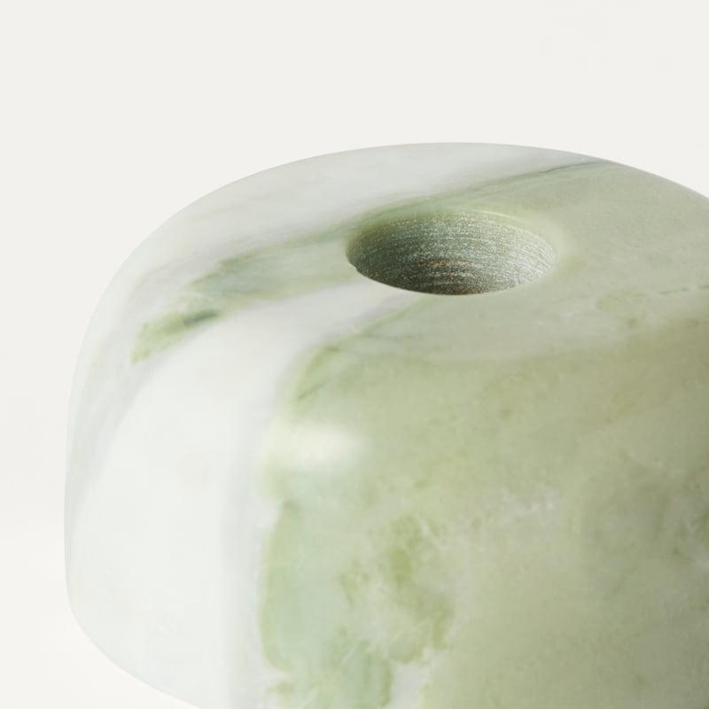 Terra Green Marble Candle Holder
