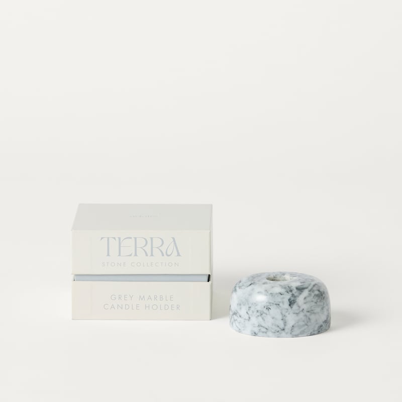 Terra Grey Marble Candle Holder