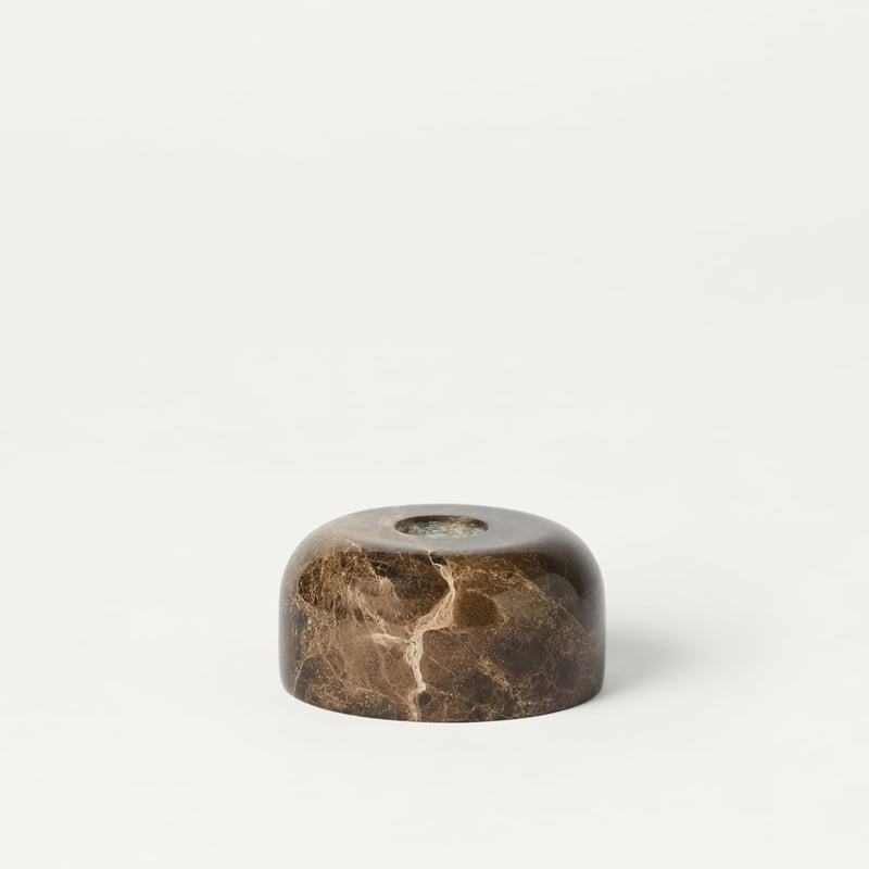 Terra Brown Marble Candle Holder