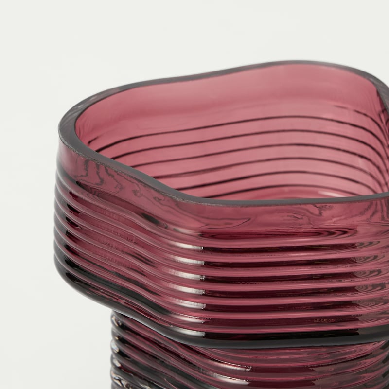 Ripple Burgundy Glass Bowl