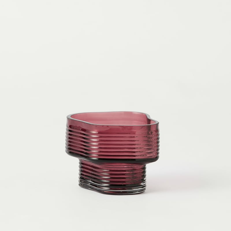Ripple Burgundy Glass Bowl