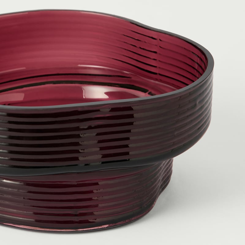 Ripple Burgundy Glass Bowl